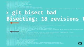 a98e343 2013-12-17 vm_trace.c: isolate exceptions [nobu] 
8859ff1 2013-12-17 configure.in: add $CPPFLAGS [nobu] 
2f346cb 2013-12-17 configure.in: use $DTRACE [nobu] 
ef9ea04 2013-12-17 configure.in: move opt-dir option [nobu] 
5ea9849 2013-12-17 gc.c: prototype [nobu] 
7a24660 2013-12-17 Makefile.in, configure.in: cppflags [nobu] 
7c51c8f 2013-12-17 configure.in: build probes with systemtap's dtrace wrapper [tmm1] 
e80f2c1 2013-12-16 * lib/rubygems: Update to RubyGems master 1c5f4b3. Allows rubygems repackagers to disable backward-compatible shared gem directory behavior. * test/rubygems: 
45c858d 2013-12-16 * 2013-12-17 [svn] 
14e213c 2013-12-16 * NEWS (RDoc): Update version number so I don't have to change it for the final release. [drbrain] 
26e425e 2013-12-16 hash.c: typo [nobu] 
4210568 2013-12-16 fix typos [kazu] 
9931920 2013-12-16 * NEWS: mention about Hash#reject. [nobu] 
0988148 2013-12-16 hash.c: warnings in rb_hash_reject [nobu] 
6cd0d06 2013-12-16 hash.c: refactor loop [nobu] 
62c7356 2013-12-16 test_process.rb: fix for 32bit platforms [nobu] 
c560193 2013-12-16 class.c: fix option hash [nobu] 
5515c56 2013-12-16 test_io.rb: IO.write test [nobu] 
9ae9f7c 2013-12-16 * gc.c (rb_objspace_markable_object_p): should check special_const_p first (by is_markable_object()). [ko1] 
d4f80bd 2013-12-16 * ext/objspace/objspace.c (reachable_object_from_root_i): use compare_by_identity hash to avoid hash modify problem during iteration. [Bug #9252] * ext/objspac 
295fe99 2013-12-16 * sample/exyacc.rb: Fix typo in a variable name [a_matsuda] 
f89bd95 2013-12-16 * remove trailing spaces. [nobu] 
8d254db 2013-12-16 * gc.c (gc_verify_internal_consistency): should not use rb_objspace_each_objects() because it call rest_sweep(). [ko1] 
1a209e4 2013-12-16 * gc.c (rb_objspace_markable_object_p): fix last commit (build error). [ko1] 
1779f77 2013-12-16 * gc.c (rb_objspace_markable_object_p): it should be live objects. [ko1] 
60b7bd2 2013-12-16 * gc.c (rb_objspace_each_objects): should not clear dont_lazy_sweep flag in nested case. [ko1] 
d8eb7f3 2013-12-16 * vm_method.c (rb_method_entry_make): fix WB miss. Note that rb_method_entry_t::klass is not constified. We may constify this field. * test/ruby/test_alias.rb: 
c3405de 2013-12-16 * ChangeLog: [DOC] Fix typo [a_matsuda] 
4fcdce3 2013-12-16 * remove trailing spaces. [nobu] 
c979a67 2013-12-16 * gc.c: use gc_verify_internal_consistency() instead of gc_check_before_marks_i() for check consistency on RGENGC_CHECK_MODE >= 2. [ko1] 
2a73294 2013-12-16 * process.c (make_clock_result): add :second as a unit for Process.clock_gettime. [naruse] 
b7cbdcc 2013-12-16 suppress warning: SAFE=3 does no sandboxing [naruse] 
dfa892a 2013-12-16 * gc.c: introduce GC.verify_internal_consistency method to verify GC internal data structure. Now this method only checks geneartion (old/young) consistency. [ko 
d87de08 2013-12-16 typo: wheb -> when [tmm1] 
ef6c90f 2013-12-16 * 2013-12-16 [svn] 
99df7a1 2013-12-16 gc.c: fix build with RGENGC_ESTIMATE_OLDMALLOC=0 [tmm1] 
0e52301 2013-12-15 test_logger.rb: fix system dependent test [nobu] 
0bb4934 2013-12-15 test_dir.rb: fix system dependent test [nobu] 
1448b0a 2013-12-15 * ext/objspace/objspace.c (reachable_object_from_root_i): reachable objects should not include categories and 
6c9a3cb 2013-12-15 * lib/rubygems/basic_specification.rb (class Gem): Revert r44213, it causes SystemStackError for bundler [drbrain] 
b3348dd 2013-12-14 envutil.rb: reduce wait [nobu] 
b464418 2013-12-14 test_process.rb: handshake [nobu] 
› git bisect bad 
Bisecting: 18 revisions left 
! 
 