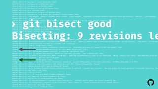 a98e343 2013-12-17 vm_trace.c: isolate exceptions [nobu] 
8859ff1 2013-12-17 configure.in: add $CPPFLAGS [nobu] 
2f346cb 2013-12-17 configure.in: use $DTRACE [nobu] 
ef9ea04 2013-12-17 configure.in: move opt-dir option [nobu] 
5ea9849 2013-12-17 gc.c: prototype [nobu] 
7a24660 2013-12-17 Makefile.in, configure.in: cppflags [nobu] 
7c51c8f 2013-12-17 configure.in: build probes with systemtap's dtrace wrapper [tmm1] 
e80f2c1 2013-12-16 * lib/rubygems: Update to RubyGems master 1c5f4b3. Allows rubygems repackagers to disable backward-compatible shared gem directory behavior. * test/rubygems: 
45c858d 2013-12-16 * 2013-12-17 [svn] 
14e213c 2013-12-16 * NEWS (RDoc): Update version number so I don't have to change it for the final release. [drbrain] 
26e425e 2013-12-16 hash.c: typo [nobu] 
4210568 2013-12-16 fix typos [kazu] 
9931920 2013-12-16 * NEWS: mention about Hash#reject. [nobu] 
0988148 2013-12-16 hash.c: warnings in rb_hash_reject [nobu] 
6cd0d06 2013-12-16 hash.c: refactor loop [nobu] 
62c7356 2013-12-16 test_process.rb: fix for 32bit platforms [nobu] 
c560193 2013-12-16 class.c: fix option hash [nobu] 
5515c56 2013-12-16 test_io.rb: IO.write test [nobu] 
9ae9f7c 2013-12-16 * gc.c (rb_objspace_markable_object_p): should check special_const_p first (by is_markable_object()). [ko1] 
d4f80bd 2013-12-16 * ext/objspace/objspace.c (reachable_object_from_root_i): use compare_by_identity hash to avoid hash modify problem during iteration. [Bug #9252] * ext/objspac 
295fe99 2013-12-16 * sample/exyacc.rb: Fix typo in a variable name [a_matsuda] 
f89bd95 2013-12-16 * remove trailing spaces. [nobu] 
8d254db 2013-12-16 * gc.c (gc_verify_internal_consistency): should not use rb_objspace_each_objects() because it call rest_sweep(). [ko1] 
1a209e4 2013-12-16 * gc.c (rb_objspace_markable_object_p): fix last commit (build error). [ko1] 
1779f77 2013-12-16 * gc.c (rb_objspace_markable_object_p): it should be live objects. [ko1] 
60b7bd2 2013-12-16 * gc.c (rb_objspace_each_objects): should not clear dont_lazy_sweep flag in nested case. [ko1] 
d8eb7f3 2013-12-16 * vm_method.c (rb_method_entry_make): fix WB miss. Note that rb_method_entry_t::klass is not constified. We may constify this field. * test/ruby/test_alias.rb: 
c3405de 2013-12-16 * ChangeLog: [DOC] Fix typo [a_matsuda] 
4fcdce3 2013-12-16 * remove trailing spaces. [nobu] 
c979a67 2013-12-16 * gc.c: use gc_verify_internal_consistency() instead of gc_check_before_marks_i() for check consistency on RGENGC_CHECK_MODE >= 2. [ko1] 
2a73294 2013-12-16 * process.c (make_clock_result): add :second as a unit for Process.clock_gettime. [naruse] 
b7cbdcc 2013-12-16 suppress warning: SAFE=3 does no sandboxing [naruse] 
dfa892a 2013-12-16 * gc.c: introduce GC.verify_internal_consistency method to verify GC internal data structure. Now this method only checks geneartion (old/young) consistency. [ko 
d87de08 2013-12-16 typo: wheb -> when [tmm1] 
ef6c90f 2013-12-16 * 2013-12-16 [svn] 
99df7a1 2013-12-16 gc.c: fix build with RGENGC_ESTIMATE_OLDMALLOC=0 [tmm1] 
0e52301 2013-12-15 test_logger.rb: fix system dependent test [nobu] 
0bb4934 2013-12-15 test_dir.rb: fix system dependent test [nobu] 
1448b0a 2013-12-15 * ext/objspace/objspace.c (reachable_object_from_root_i): reachable objects should not include categories and 
6c9a3cb 2013-12-15 * lib/rubygems/basic_specification.rb (class Gem): Revert r44213, it causes SystemStackError for bundler [drbrain] 
b3348dd 2013-12-14 envutil.rb: reduce wait [nobu] 
b464418 2013-12-14 test_process.rb: handshake [nobu] 
› git bisect good 
Bisecting: 9 revisions left 
! 
 
