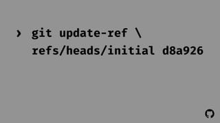 ! 
git update-ref  
refs/heads/initial d8a926 
› 
 