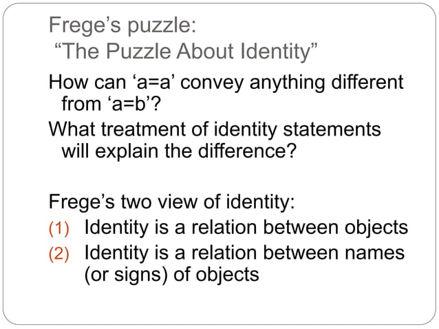 Gottlob Frege's Sense and Reference | PPT