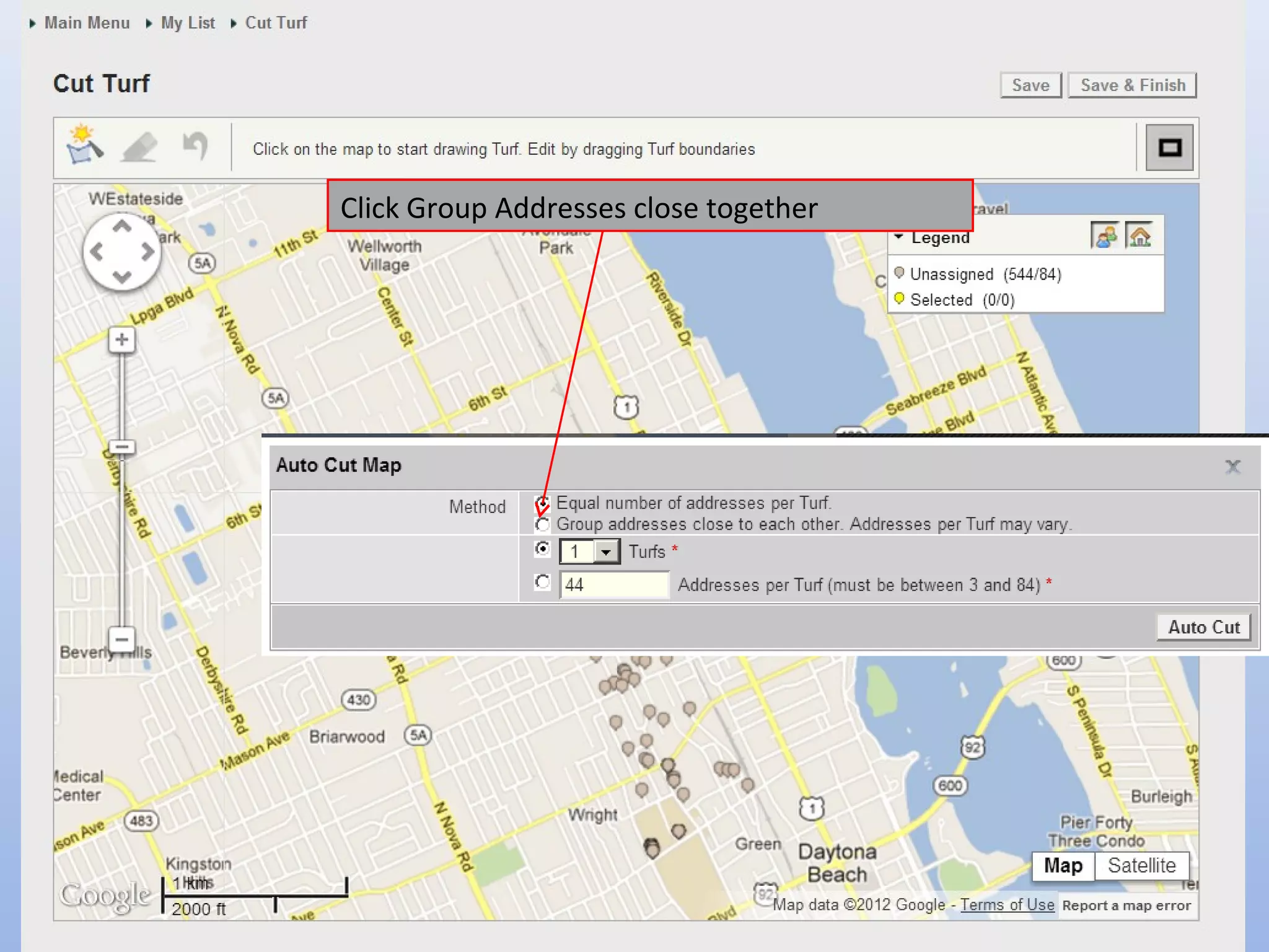 Click Group Addresses close together
 