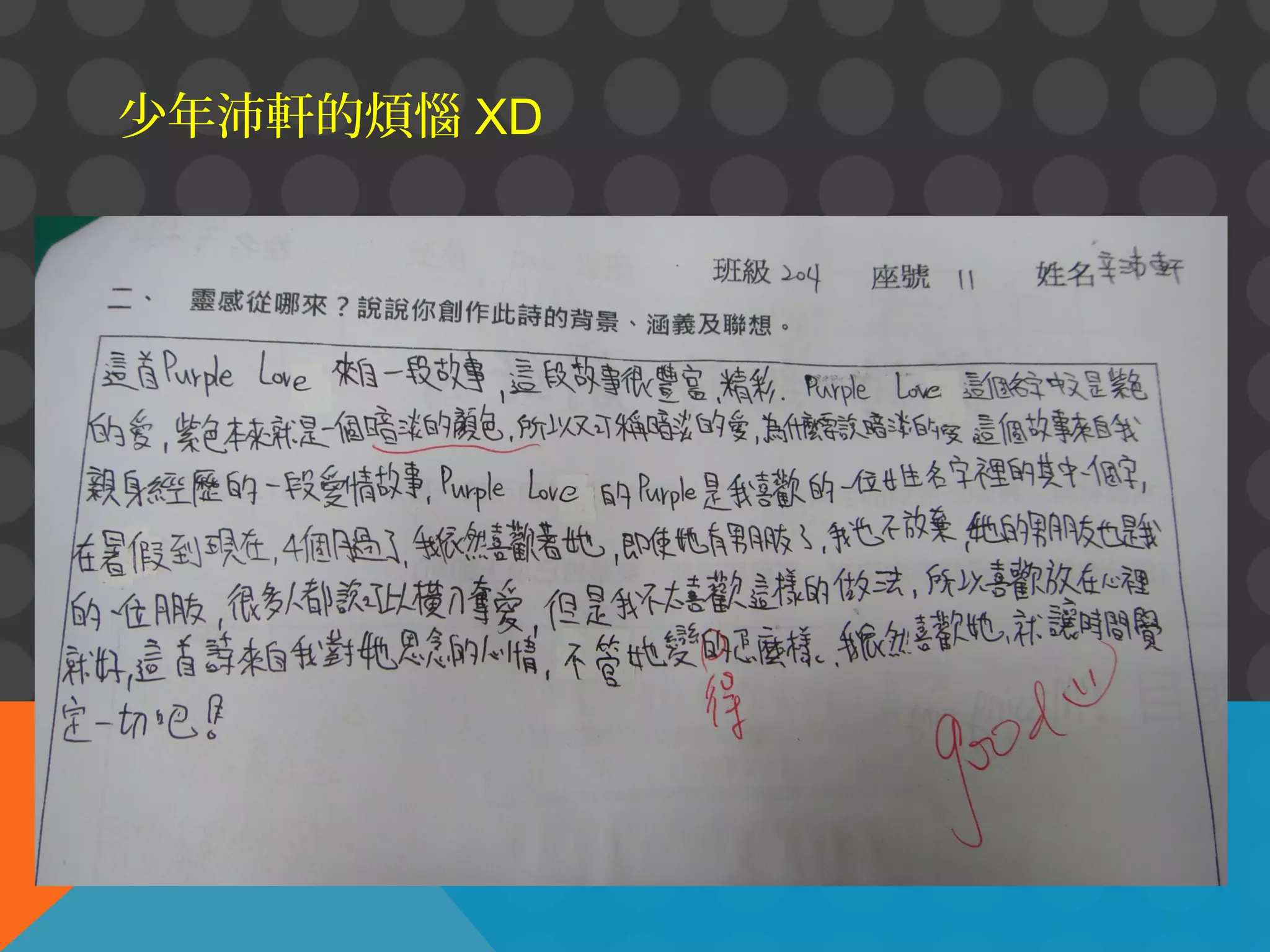 少年沛軒的煩惱 XD

 