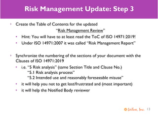 ISO 14971:2019 and ISO/TR 24971 Risk Management Update | PDF
