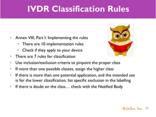 Classification of In Vitro Diagnostic Devices per FDA and IVDR Rules | PDF