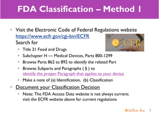 Classification of In Vitro Diagnostic Devices per FDA and IVDR Rules | PDF