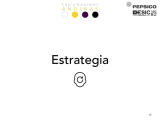L a y ’ s G o u r m e t
A N D I N A S
17
Estrategia
 