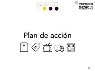 L a y ’ s G o u r m e t
A N D I N A S
20
Plan de acción
 