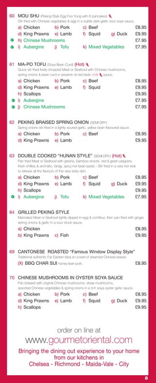Gourmet Food Delivery Chelsea Online Menu