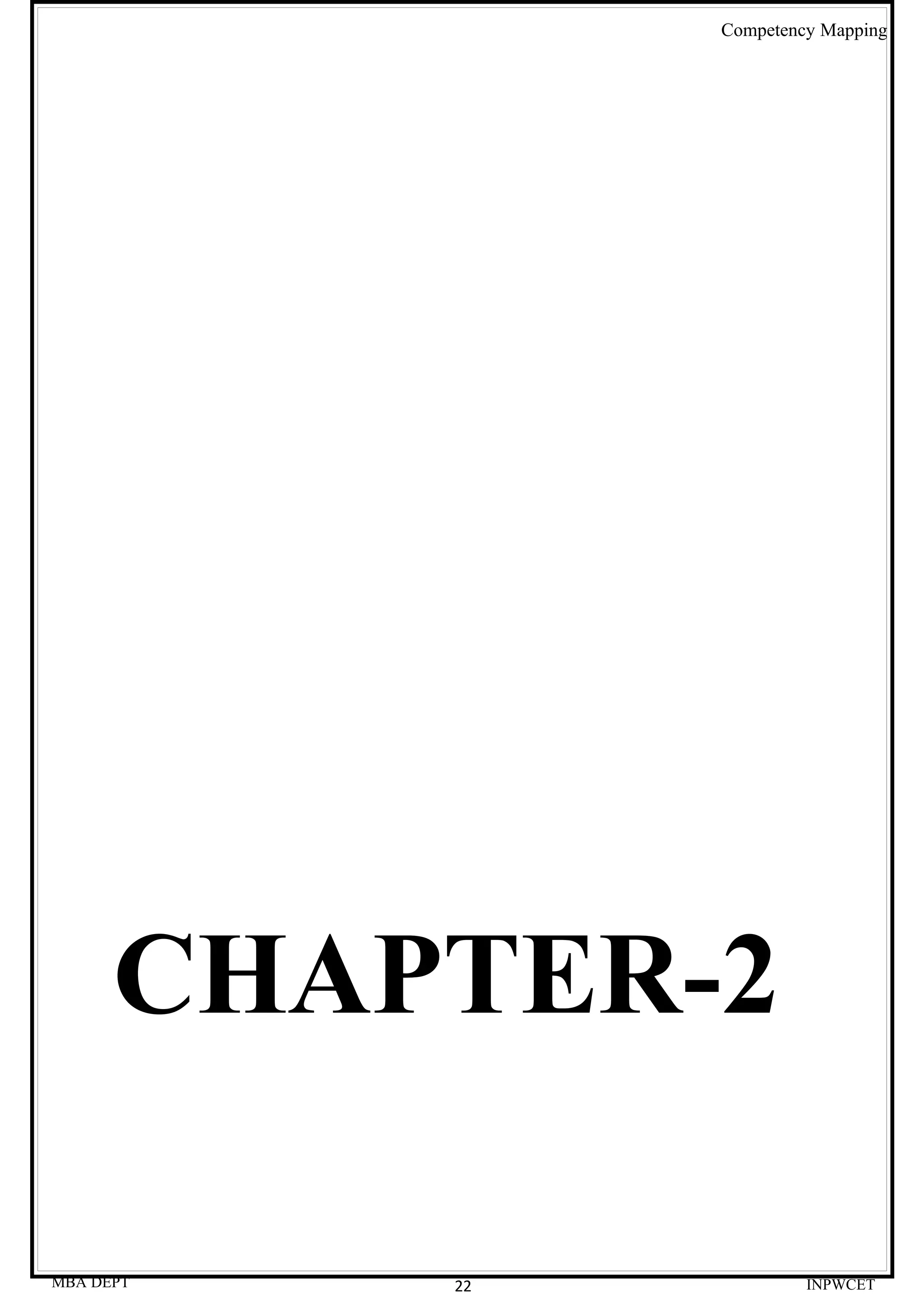 Competency Mapping




      CHAPTER-2

MBA DEPT   22            INPWCET
 