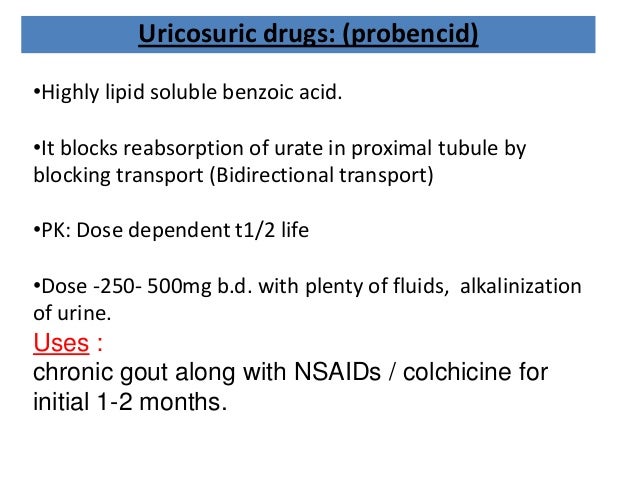 Probenecid Colchicine Combination Dose