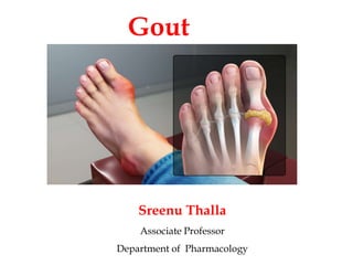 Gout
Sreenu Thalla
Associate Professor
Department of Pharmacology
 