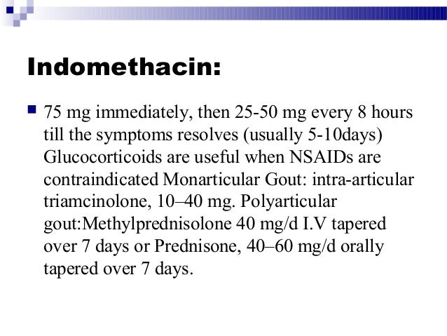 Indomethacin Dosage Gout