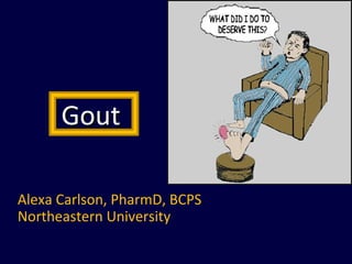 GoutGout
Alexa Carlson, PharmD, BCPS
Northeastern University
 