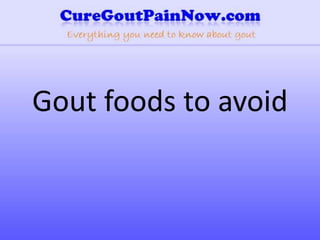 Gout foods to avoid 