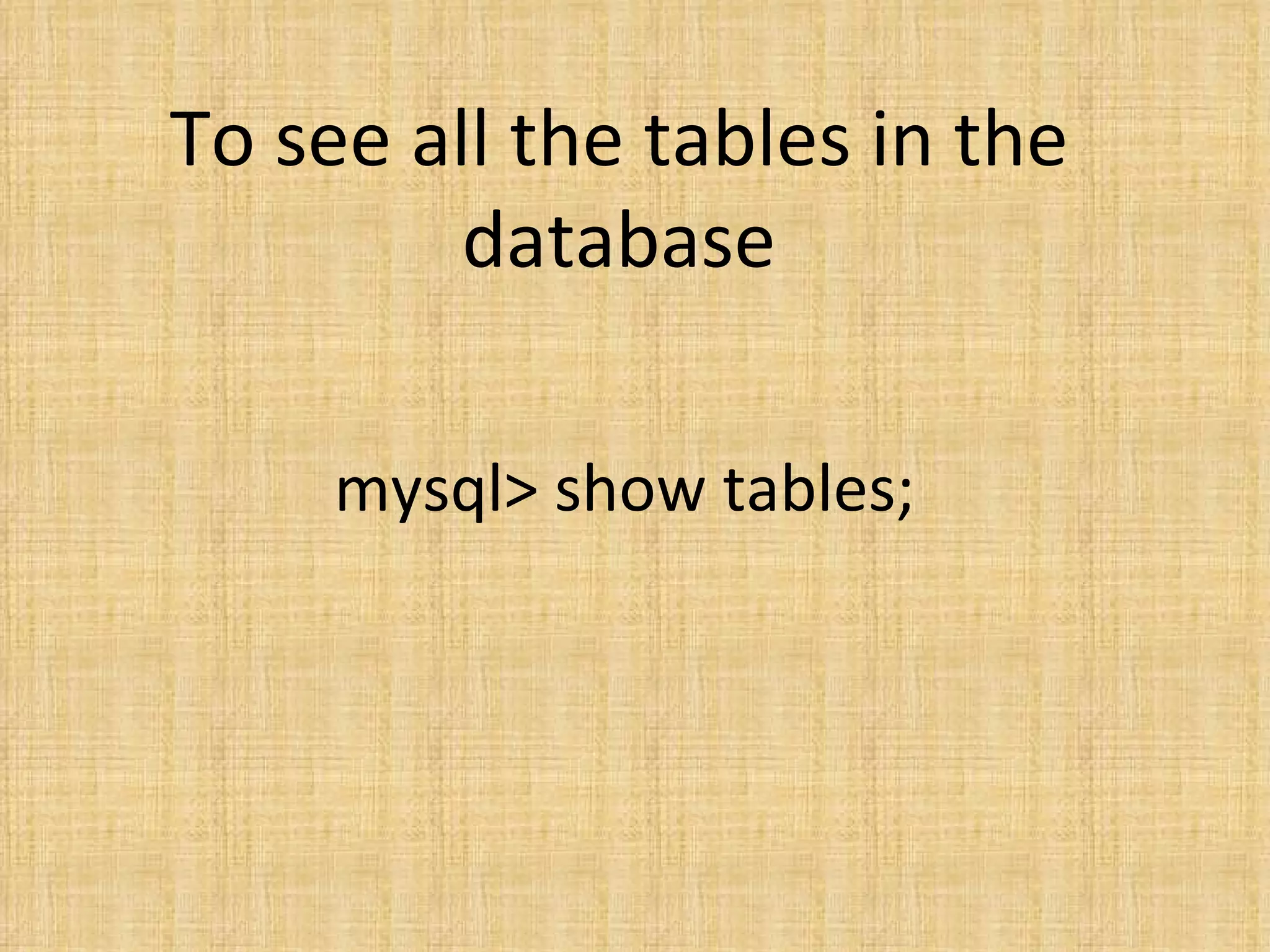 MySQL | PPT | Databases | Computer Software and Applications