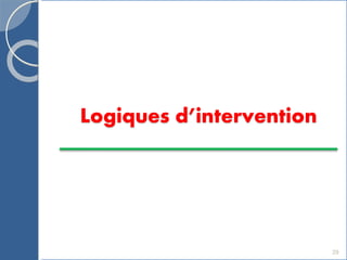 Logiques d’intervention
29
 
