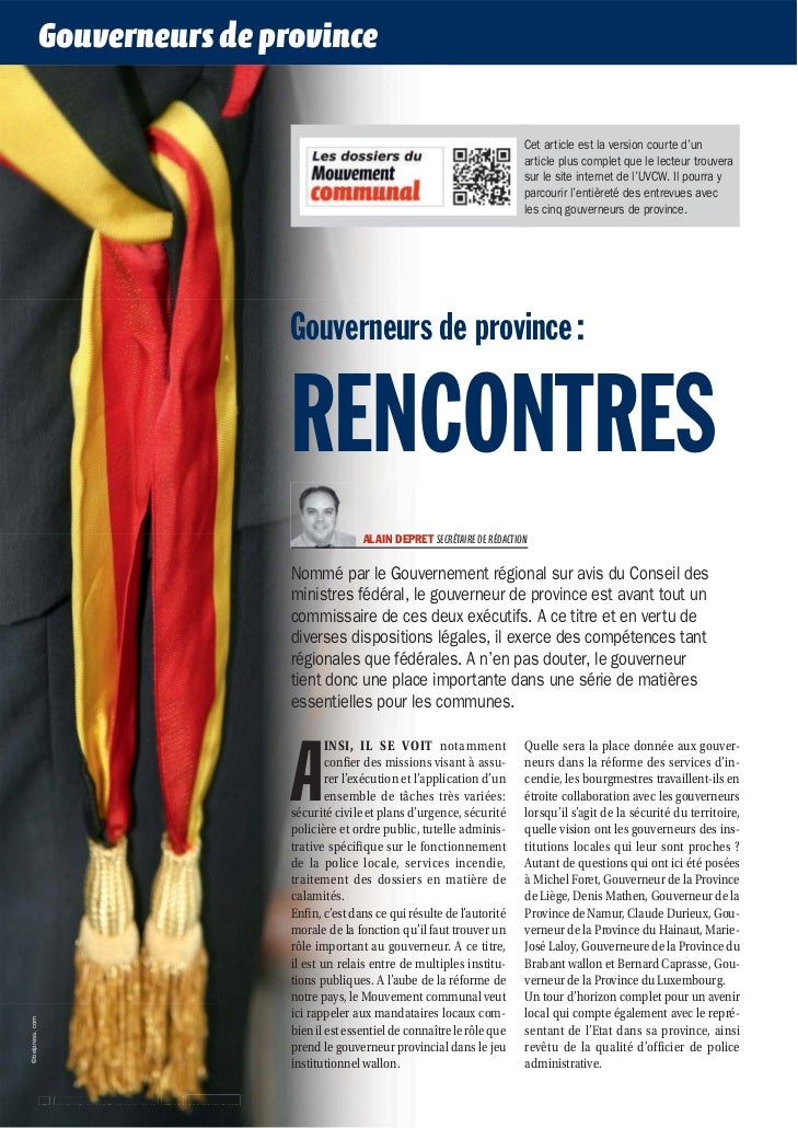 Gouverneurs de province rencontres