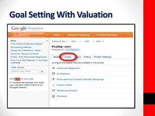 Goal Setting With Valuation 
 