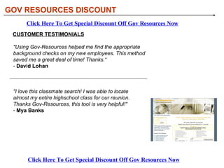 [object Object],[object Object],[object Object],[object Object],[object Object],GOV RESOURCES DISCOUNT INFORMATION YOU CAN FIND IN MEMBERS’ AREA Click Here To Get Special Discount Off Gov Resources Now Click Here To Get Special Discount Off Gov Resources Now 