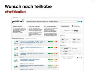 15


Wunsch nach Teilhabe
ePartizipation
 
