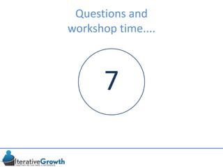 Questions and
workshop time....
7
 