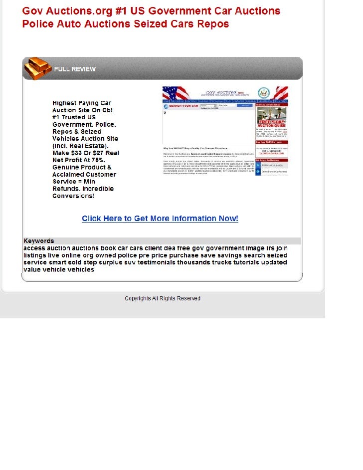 Gov Auctions.Org 1 Us Government Car Auctions Police Auto ...