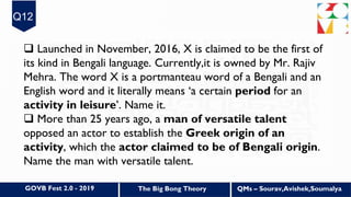 The Big Bong Theory- Bengali Pop Culture and fandom quiz(Q+A) Slide 18