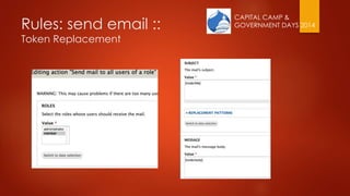 CAPITAL CAMP &
GOVERNMENT DAYS 2014Rules: send email ::
Token Replacement
 