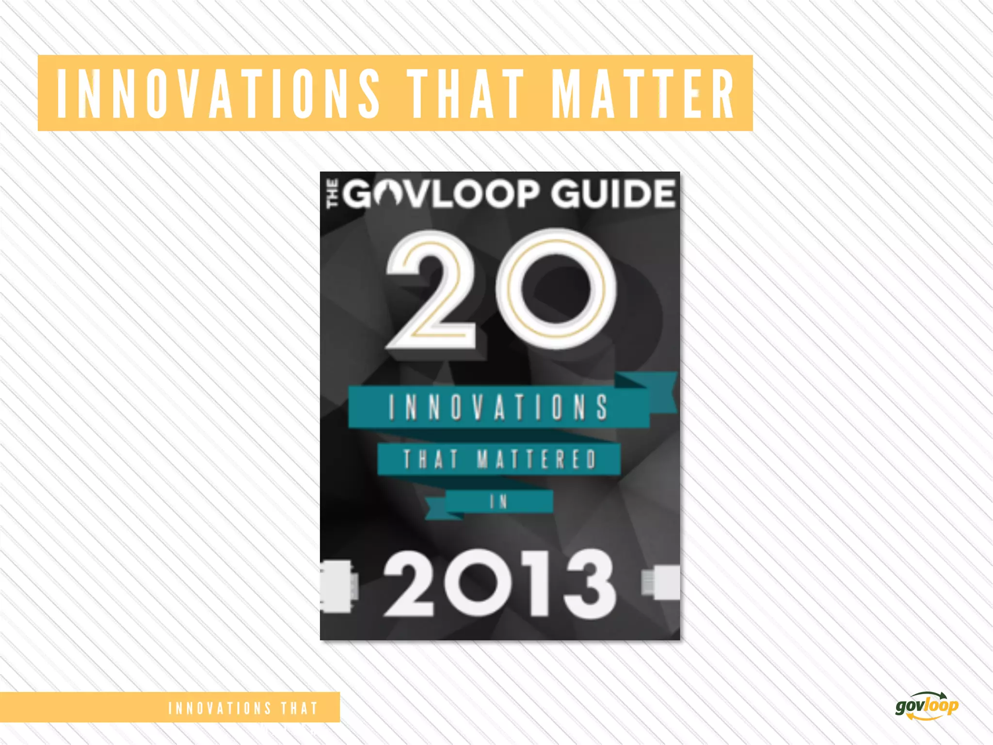 I N N O V A T I O N S T H A T
M A T T E R 	
  
INNOVATIONS THAT MATTER
 