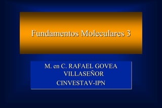 Fundamentos Moleculares 3


   M. en C. RAFAEL GOVEA
          VILLASEÑOR
       CINVESTAV-IPN
 
