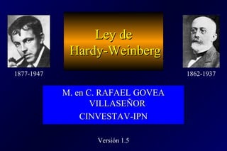 Ley deLey de
Hardy-WeinbergHardy-Weinberg
M. en C. RAFAEL GOVEAM. en C. RAFAEL GOVEA
VILLASEÑORVILLASEÑOR
CINVESTAV-IPNCIN...