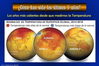 M en C Rafael Govea VillaseñorM en C Rafael Govea Villaseñor
¿Cómo han sido los últimos 5 años?¿Cómo han sido los últimos 5 años?
Los años más calientes desde que medimos la TemperaturaLos años más calientes desde que medimos la Temperatura
 