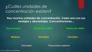 M en C Rafael Govea Villaseñor
¿Cuáles unidades de
concentración existen?
Hay muchos unidades de concentración. Cada una c...