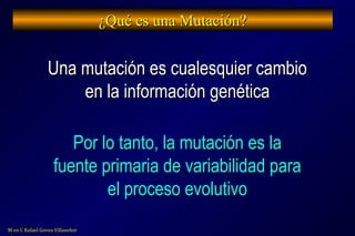 ¿Qué es una Mutación?¿Qué es una Mutación?
Una mutación es cualesquier cambioUna mutación es cualesquier cambio
en la info...