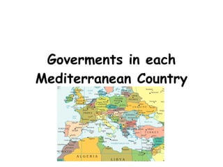 Goverments in each Mediterranean Country 
