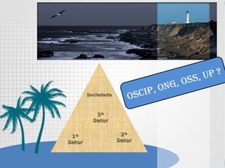 1º1º
SetorSetor
2º2º
SetorSetor
3º3º
SetorSetor
SociedadeSociedade
OSCIP, ONG, OSS, UP ?
 