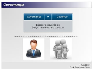 Governança




                         Out/2012
             Erick Saraiva da Silva
 