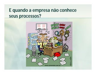 E quando a empresa não conhece
seus processos?
 