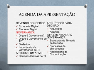Empresa DigitalGOVERNANÇAO que é Governança?