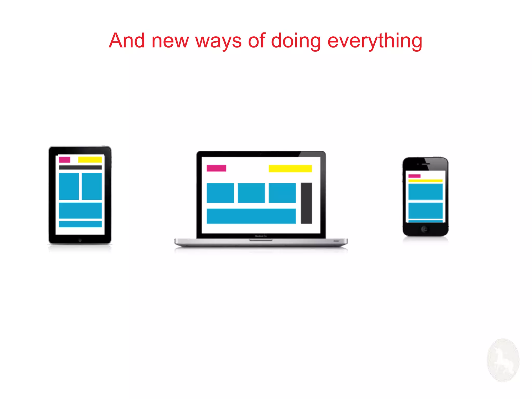 And new ways of doing everything 
 