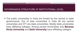 Governance of Higher education in India | PPTX