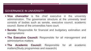 Governance of Higher education in India | PPTX