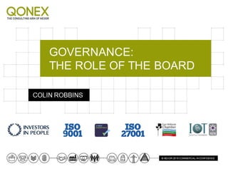 Governance - the Role of the Board