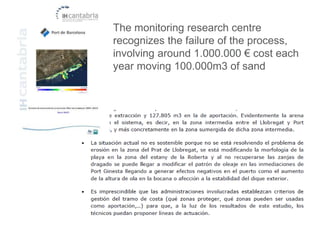 The monitoring research centre
recognizes the failure of the process,
involving around 1.000.000 € cost each
year moving 100.000m3 of sand
 