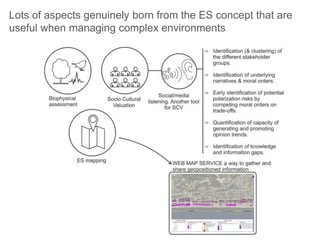 Lots of aspects genuinely born from the ES concept that are
useful when managing complex environments
 