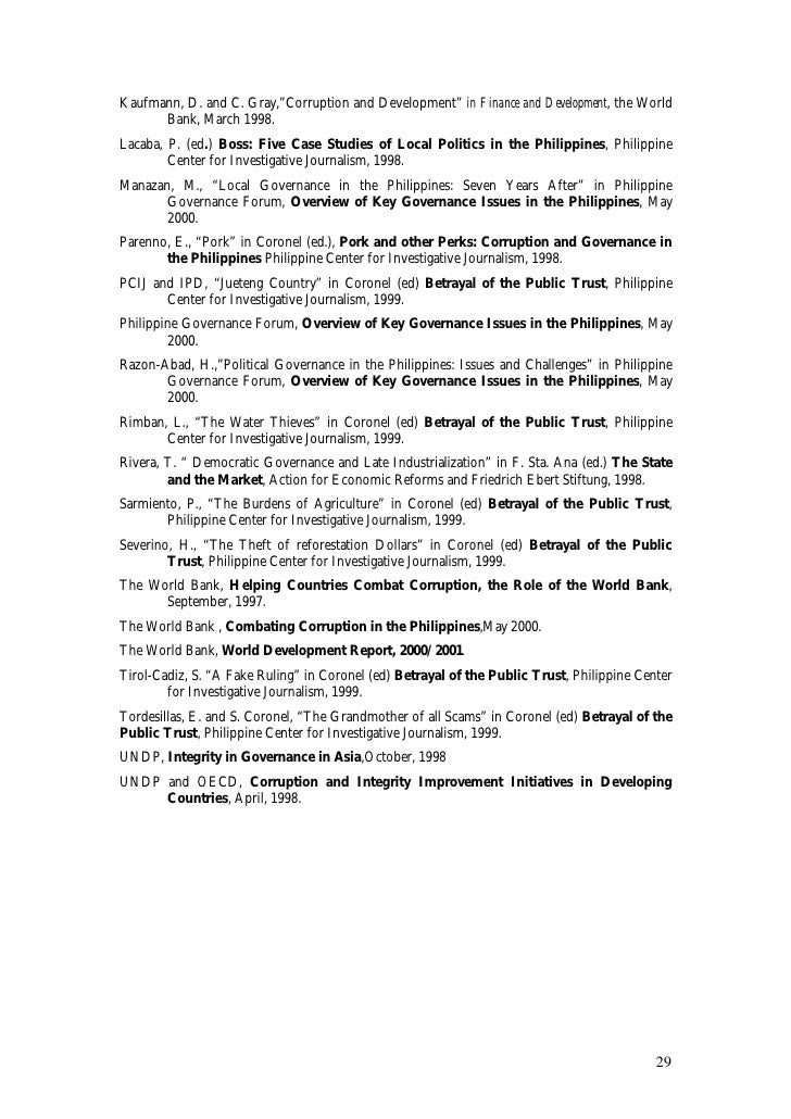 corruption and implementation case studies in philippine public administration Corruption and implementation: case studies in philippine public administration reyes jr, vicente corruption and implementation: case studies in philippine public administration philippines : national college of public administration and governance, university of the philippines, diliman quezon city , 2009. corruption and implementation case studies in philippine public administration Corruption and implementation: case studies in philippine public administration reyes jr, vicente corruption and implementation: case studies in philippine public administration philippines : national college of public administration and governance, university of the philippines, diliman quezon city , 2009.