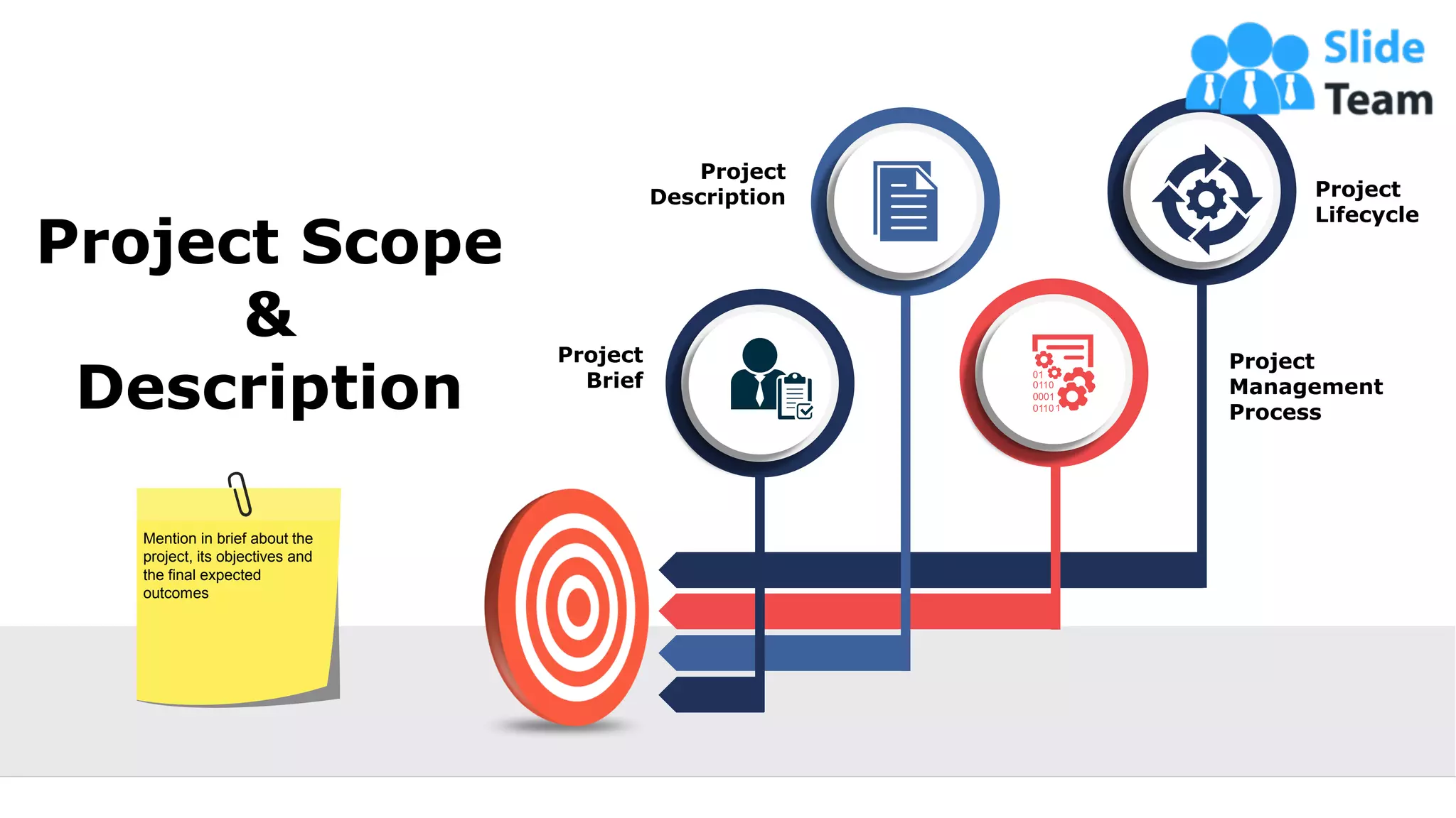 Project
Brief
Project
Description Project
Lifecycle
Project
Management
Process
Project Scope
&
Description
Mention in brief about the
project, its objectives and
the final expected
outcomes
3
This slide is 100% editable. Adapt it your needs and capture your audience’s attention.
 