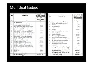 Municipal Budget
 