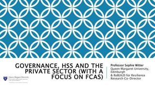 Governance, health system strengthening and the private sector | PPTX