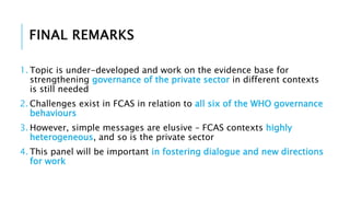Governance, health system strengthening and the private sector | PPTX
